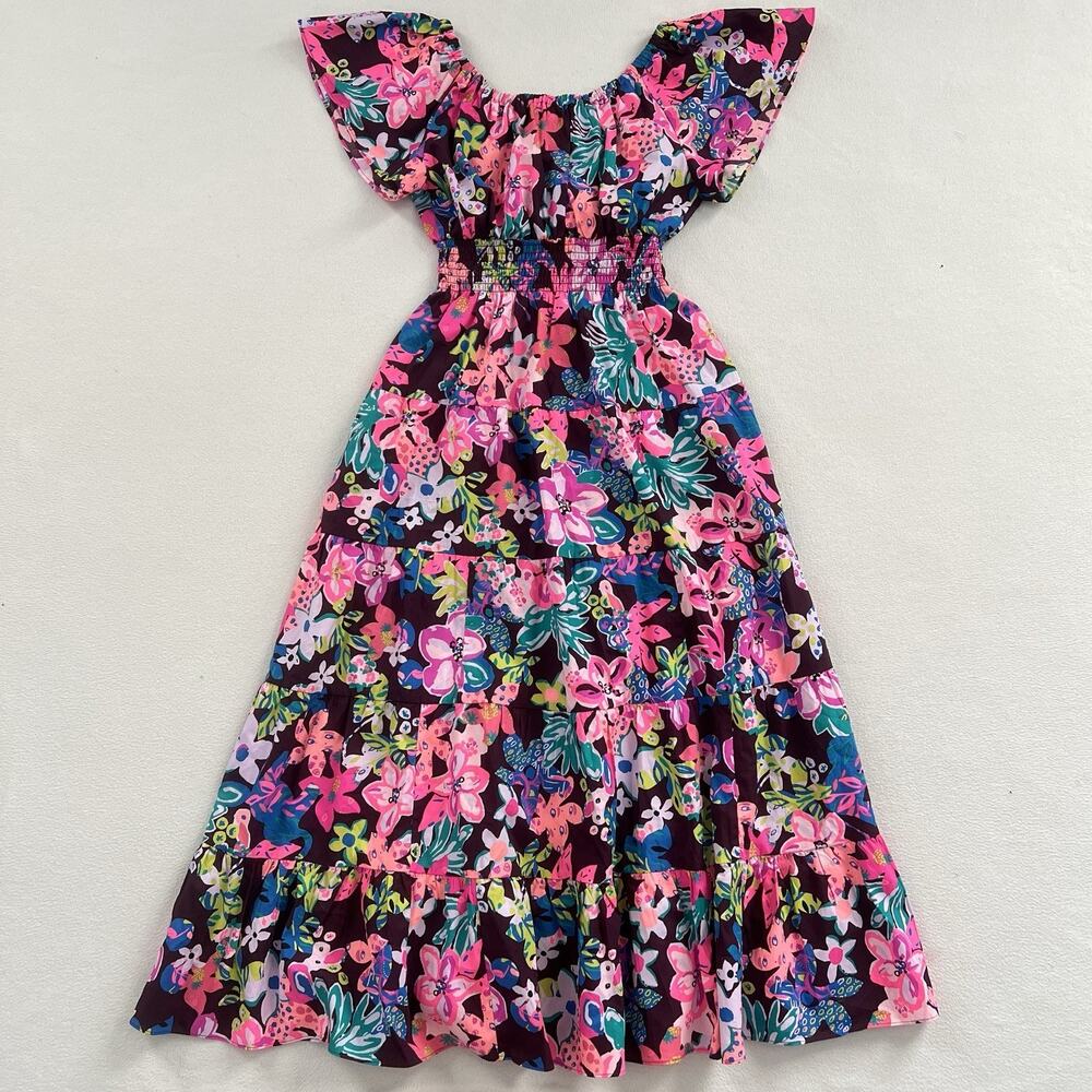 Lilly Pulitzer Cherry Ganache Bohemian Garden Floral Print Ellabell Dress XS